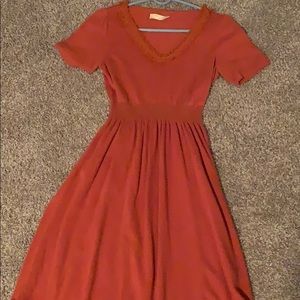 Rusted pumpkin orange anthropology dress